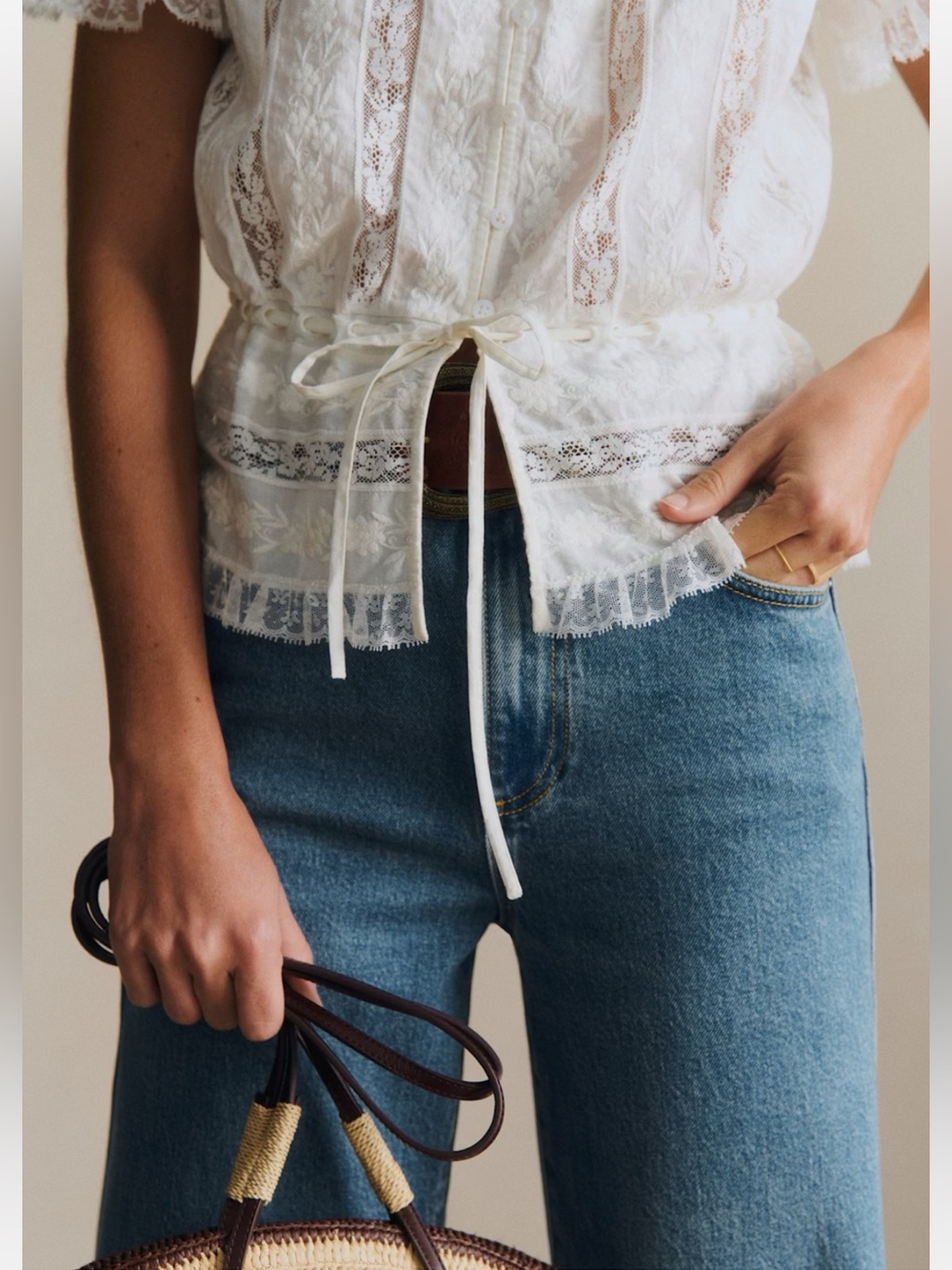 NWT Sezane Shenali Blouse - Size 6 - Picture 6 of 13